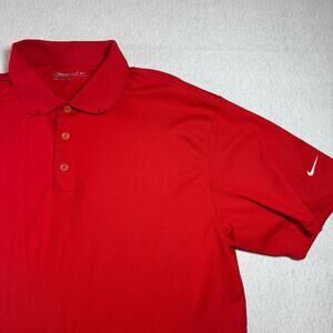 Nike Golf Dri-FIT Polo Shirt Red XL Men's Athletic Swoosh Short Sleeve Dadcore